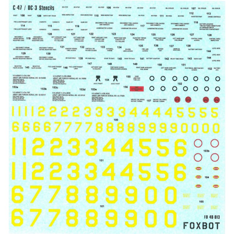 Foxbot 48-018 Decals Douglas C-47 Skytrain/Dakota Pin-Up Nose Art and Stencils (Part II) Scale 1:48