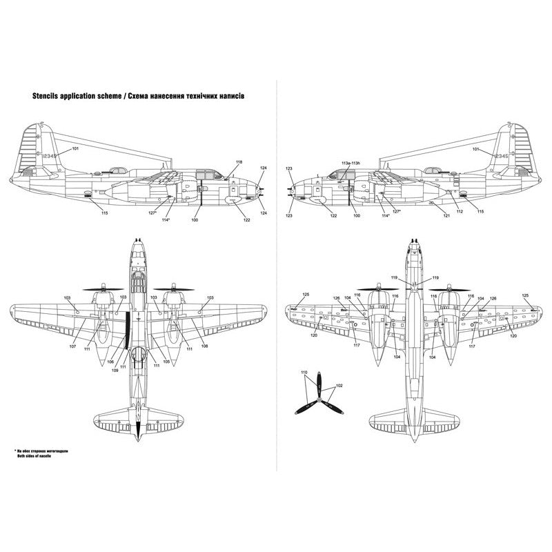 Foxbot 48-019 Decals Douglas A-20 Boston Pin-Up Nose Art and Stencils (Part I) Scale 1:48 for Aircraft Plastic Model Kit