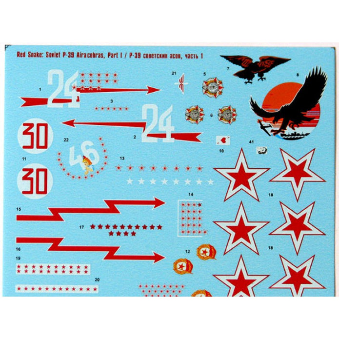 Foxbot 48-021A Decals Red Snake: Soviet Bell P-39 Airacobras, Part I Scale 1:48 for Aircraft Plastic Model Kit