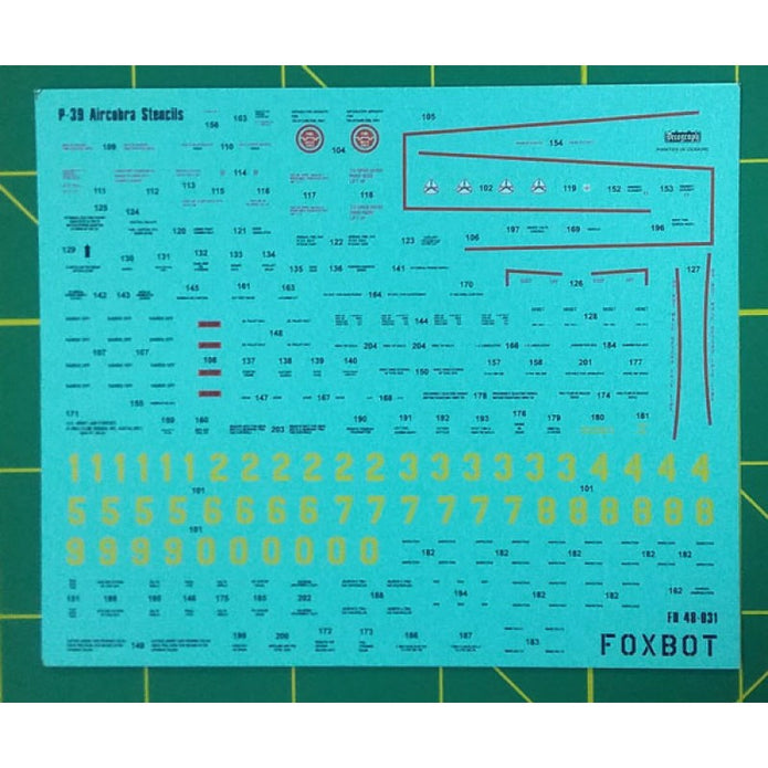 Foxbot 48-021 Decals Red Snake: Soviet Bell P-39 Airacobras and Stencils, Part I Scale 1:48 for Aircraft Plastic Model Kit
