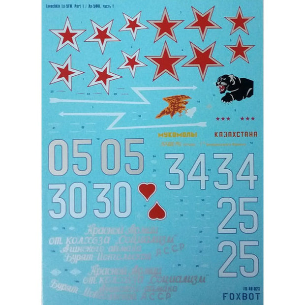 Foxbot 48-023 Decals La-5FN (Part 1) Scale 1:48 for Aircraft Plastic Model Kit