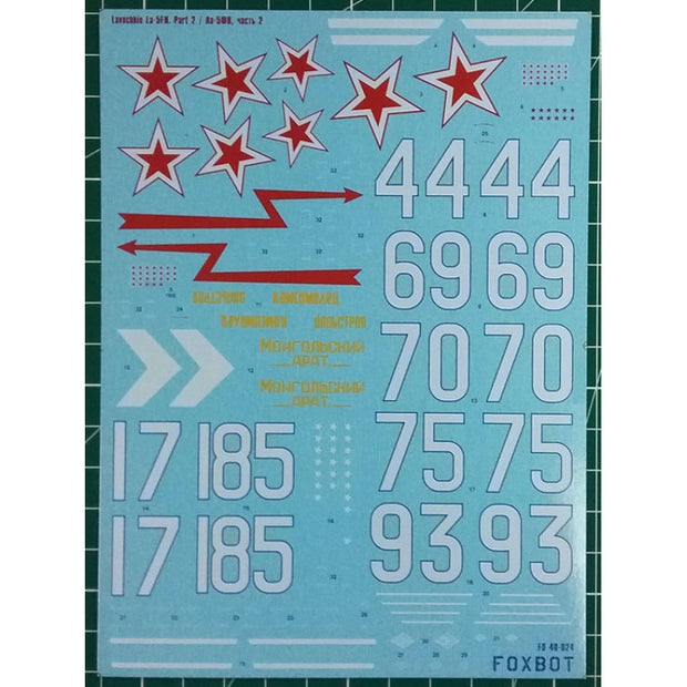 Foxbot 48-024 Decals La-5FN (Part 2) Scale 1:48 for Aircraft Plastic Model Kit