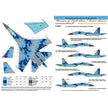 Foxbot 48-025 Decals Numbers for Su-27S Ukrainian Air Forces, digital camouflage Scale 1:48 for Aircraft Plastic Model Kit