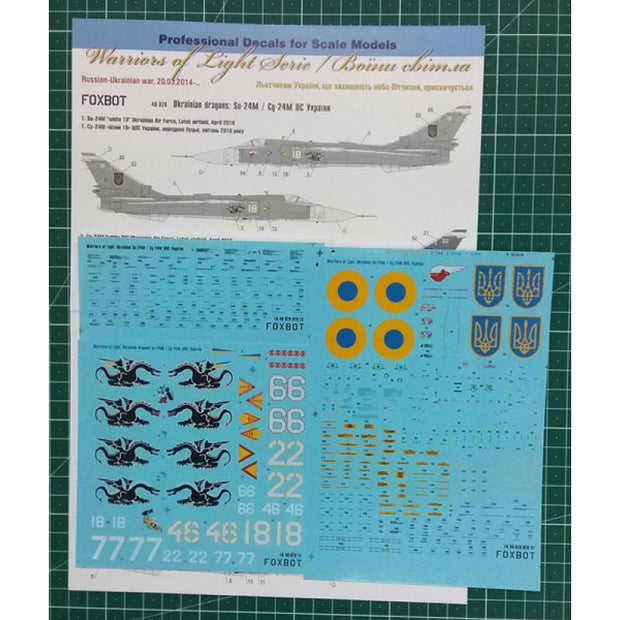 Foxbot 48-028 Decals Su-24M Ukrainian Air Forces, Ukrainian Dragons Scale 1:48 for Aircraft Plastic Model Kit