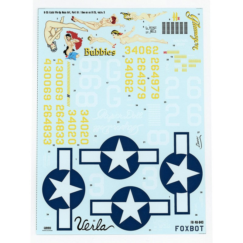 Foxbot 48-043 Decals North American B-25G/J Mitchell 