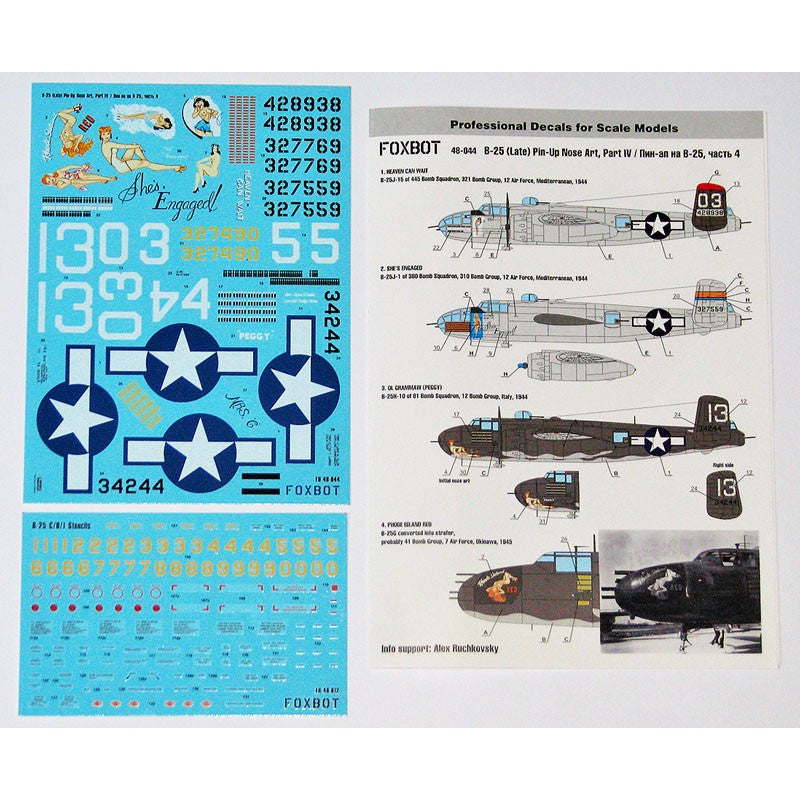 Foxbot 48-044 Decals North American B-25G/H/J Mitchell (Late)