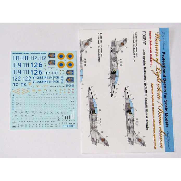 Foxbot 48-052 Decals Ukrainian Digital Albatrosses: L-39C/M/M1 Albatros, Ukrainian Air Forces Scale 1:48