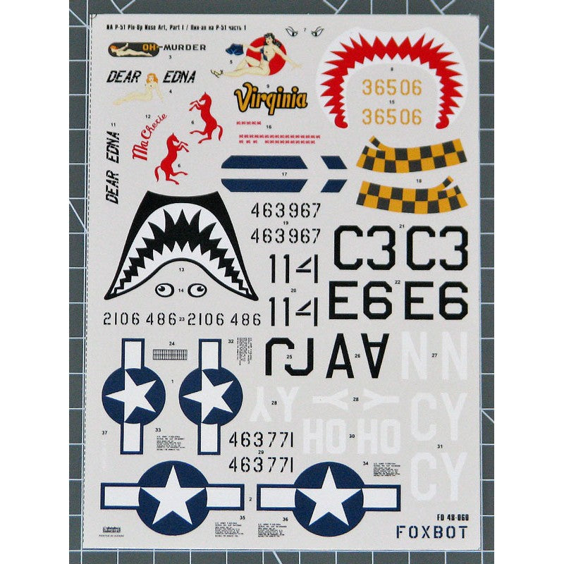 Foxbot 48-060A Decals North American P-51 Mustang, 