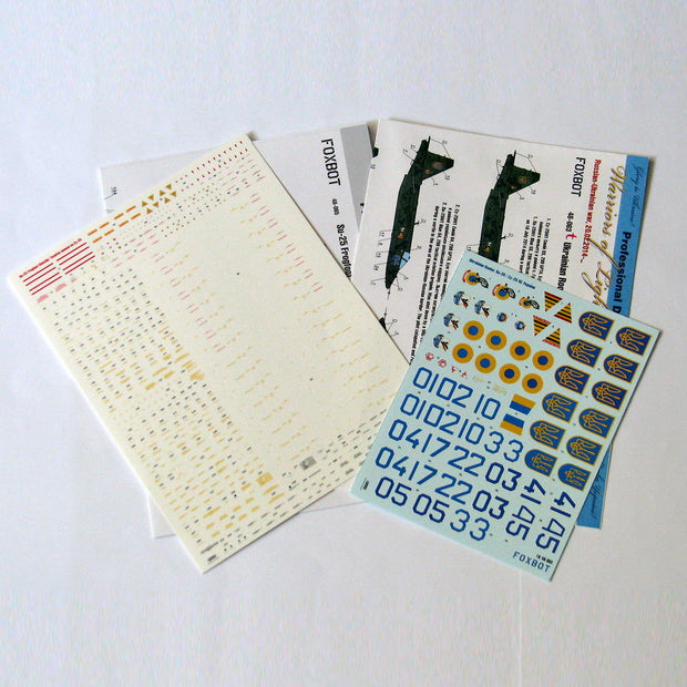 Foxbot 48-063T Decals Ukrainian Rooks: Su-25, Ukranian Air Forces and Stencils Scale 1:48 for Aircraft Plastic Model Kit