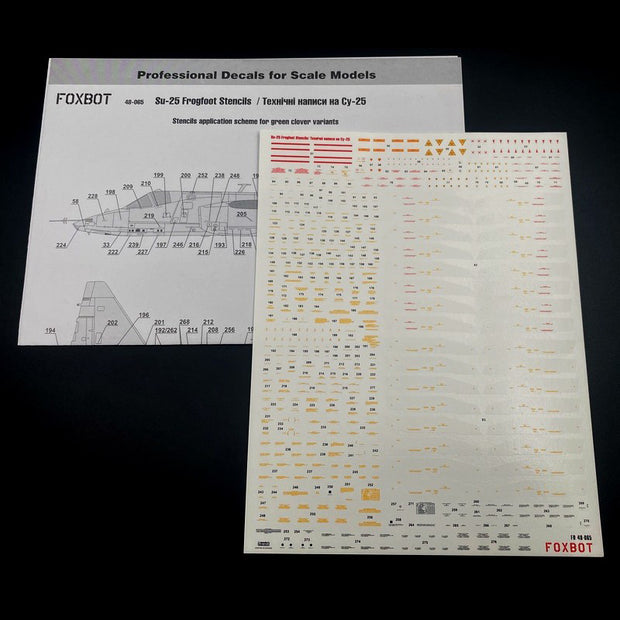 Foxbot 48-065 Decals Stencils for Su-25 Ukrainian Air Forces Scale 1:48 for Aircraft Plastic Model Kit