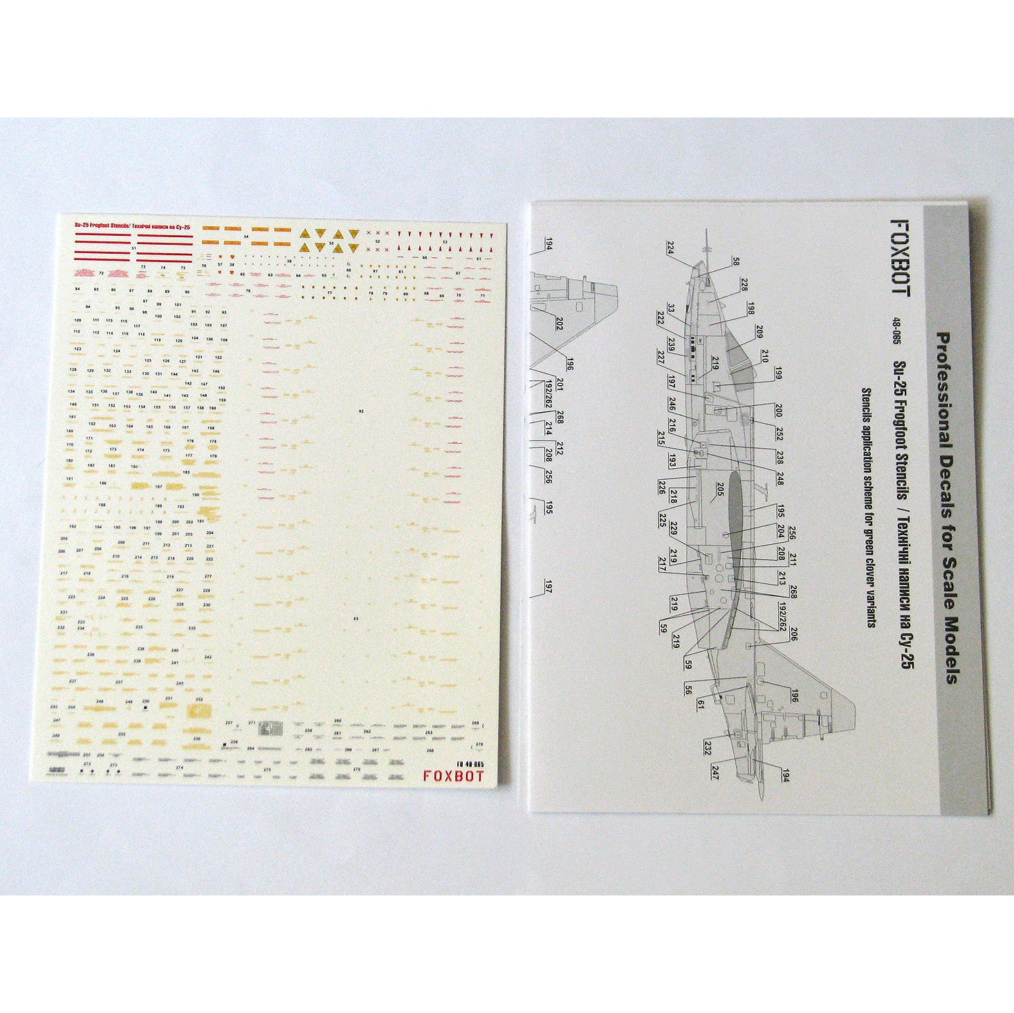 Foxbot 48-065 Decals Stencils for Su-25 Ukrainian Air Forces Scale 1:48 for Aircraft Plastic Model Kit