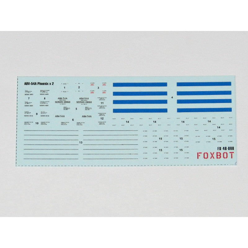 Foxbot 48-080 Decals Stencils for american Air-to-Air Missile AIM-54A Phoenix Scale 1:48 for Aircraft Plastic Model Kit