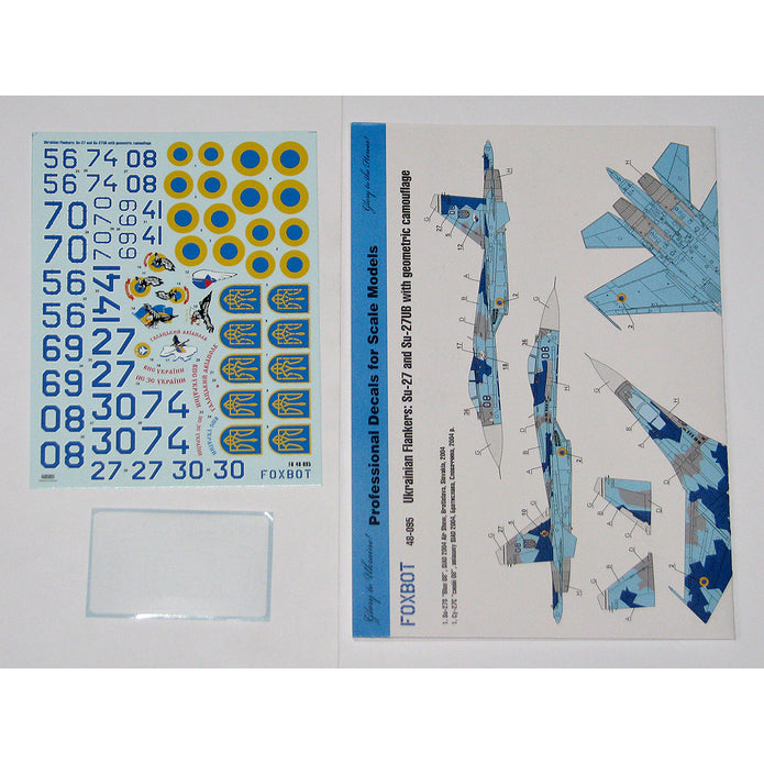 Foxbot 48-095 Decals Su-27 and Su-27UB Ukrainian Air Forces, with Geometric Camouflage Scale 1:48