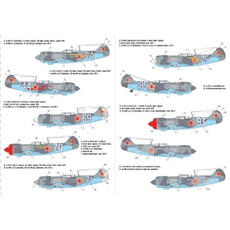 Foxbot 72-005 Decals Soviet fighter Lavochkin La-5FN Scale 1:72 for Aircraft Plastic Model Kit