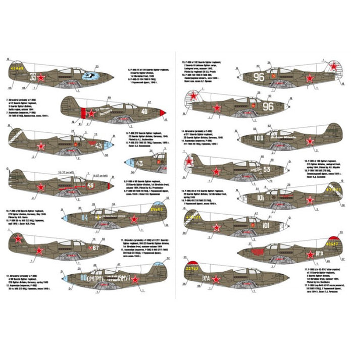 Foxbot 72-014 Decals Red Snake: Soviet Bell P-39 Airacobras Scale 1:72 for Aircraft Plastic Model Kit