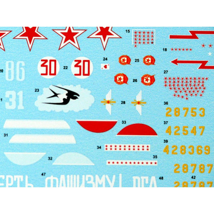 Foxbot 72-014 Decals Red Snake: Soviet Bell P-39 Airacobras Scale 1:72 for Aircraft Plastic Model Kit