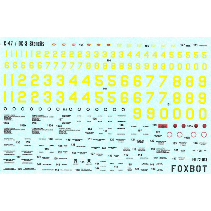 Foxbot 72-019 Decals Douglas C-47 Skytrain/Dakota Pin-Up Nose Art and Stencils (Part III) Scale 1:72