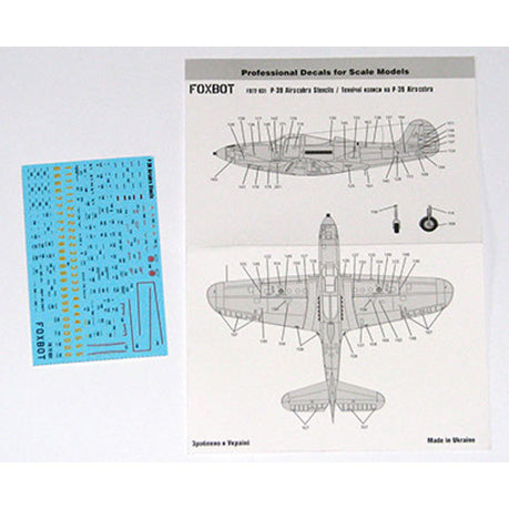 Foxbot 72-031 Decals Stencils for Bell P-39 Airacobra Scale 1:72 for Aircraft Plastic Model Kit