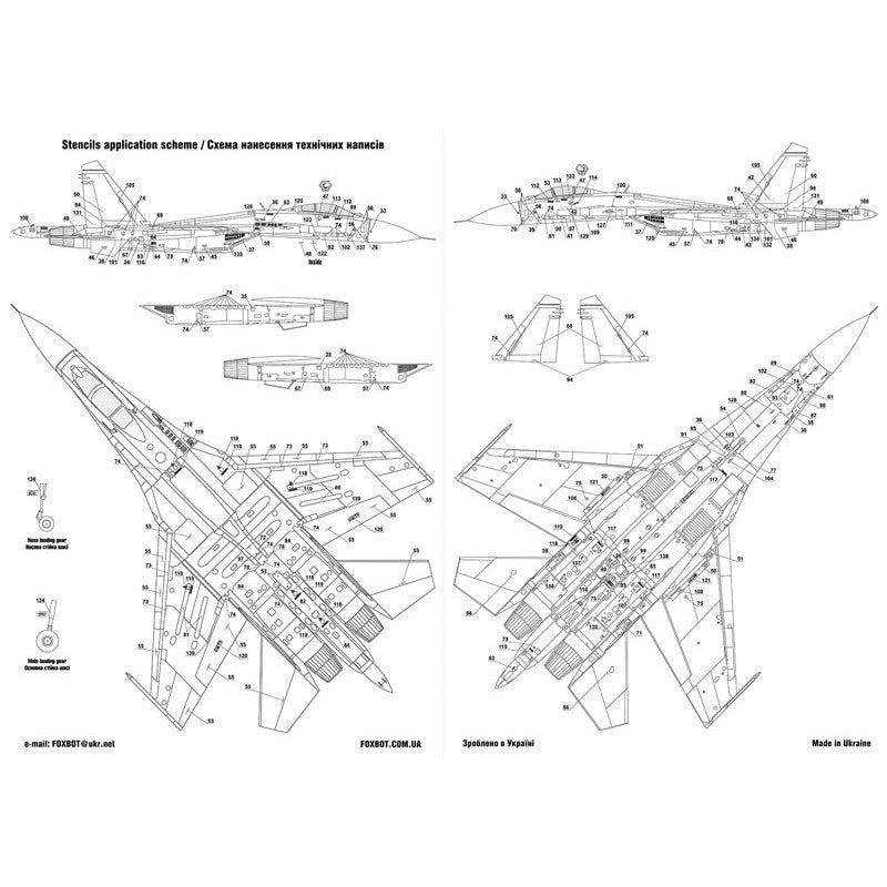 Foxbot 72-037 Sukhoi Su-27 with Name, Ukranian Air Forces, digital camouflage Scale 1:72 for Aircraft Plastic Model Kit