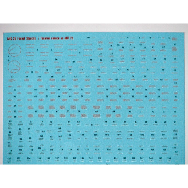 Foxbot 72-038 Decals Stencils for MiG-25 Foxbat Scale 1:72 for Aircraft Plastic Model Kit