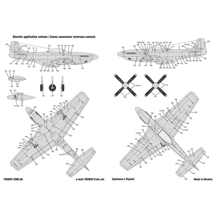 Foxbot 72-052 Decals U.S.A.F. North American P-51 Mustang Nose Art and Stencils (Part 2) Scale 1:72