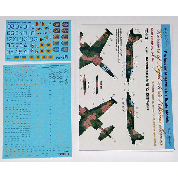 Foxbot 72-055T Decals Ukrainian Rooks: Sukhoi Su-25 Ukranian Air Forces and Stencils Scale 1:72