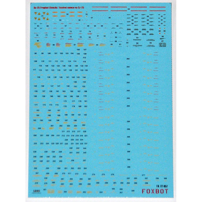Foxbot 72-055T Decals Ukrainian Rooks: Sukhoi Su-25 Ukranian Air Forces and Stencils Scale 1:72