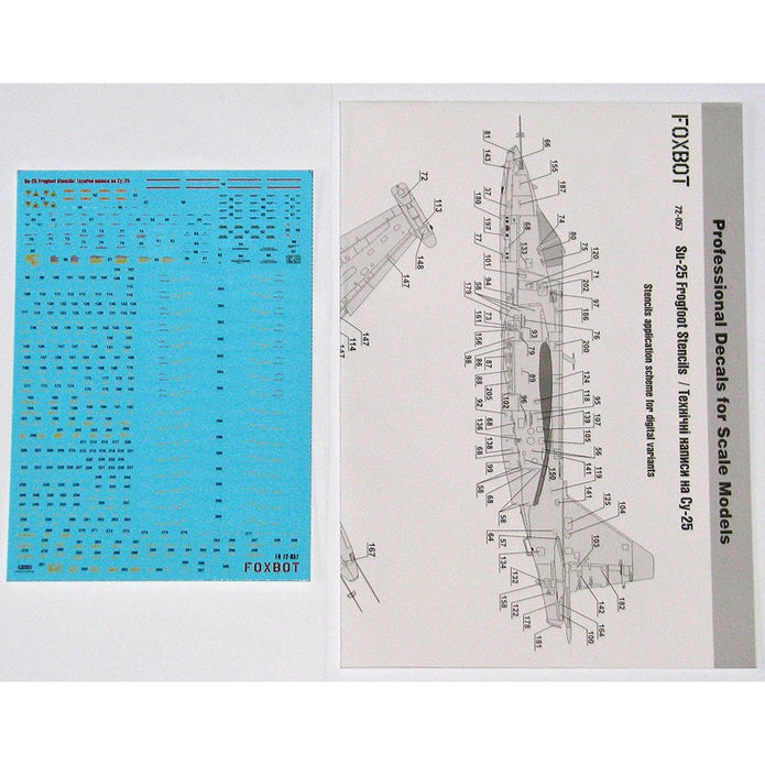 Foxbot 72-057 Decal: Stencils for Su-25 Ukrainian Air Force Scale 1:72 for Aircraft Plastic Model Kit