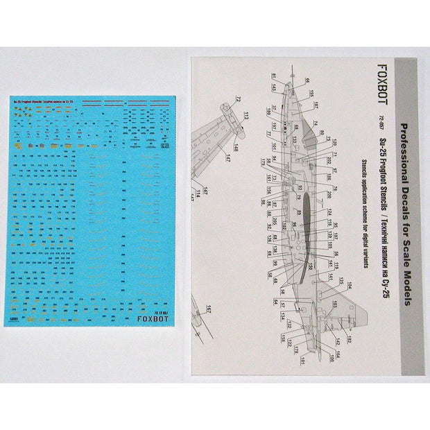Foxbot 72-057 Decal: Stencils for Su-25 Ukrainian Air Force Scale 1:72 for Aircraft Plastic Model Kit