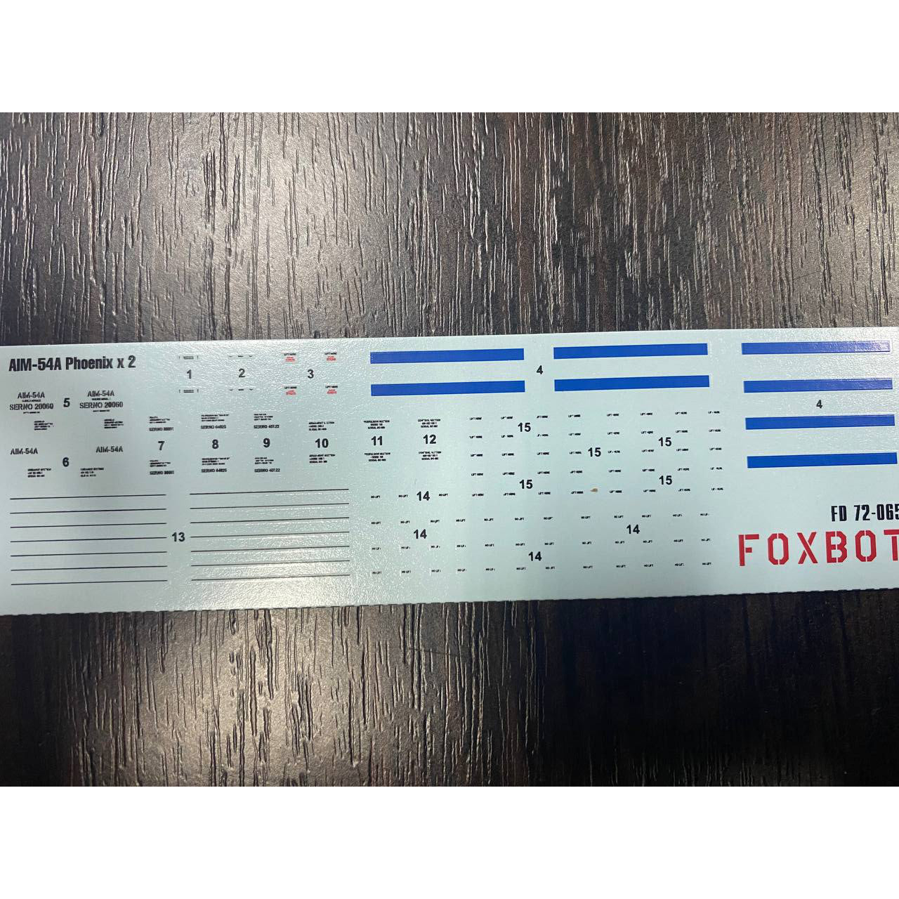 Foxbot 72-065 Decals Stencils for american Air-to-Air Missile AIM-54A Phoenix Scale 1:72 for Aircraft Plastic Model Kit
