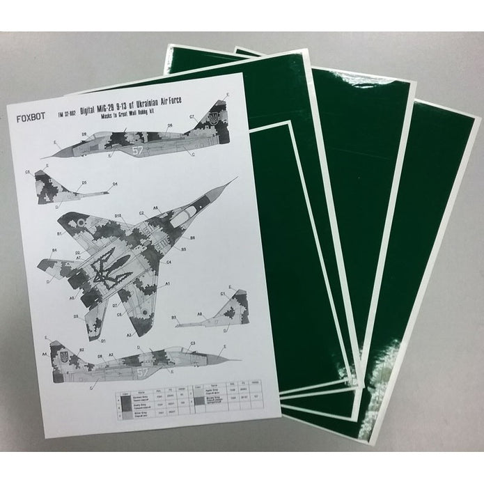Foxbot FM 32-002 Masks for digital camouflage of MiG-29 9-13 Ukrainian Air Forces Scale 1:32 for Aircraft Plastic Model Kit