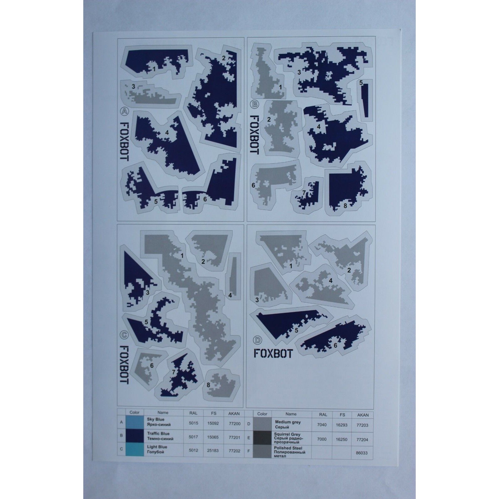 Foxbot FM 32-004 Masks for digital camouflage of Su-27UB Ukrainian Air Force Scale 1:32 for Aircraft Plastic Model Kit