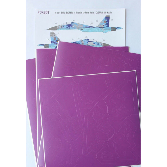 Foxbot FM 32-004 Masks for digital camouflage of Su-27UB Ukrainian Air Force Scale 1:32 for Aircraft Plastic Model Kit