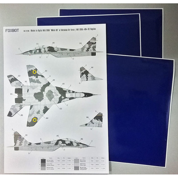 Foxbot FM 32-005 Masks for digital camouflage of MiG-29UB Ukrainian Air Force (White 90) Scale 1:32