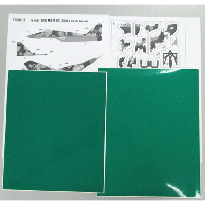 Foxbot FM 48-002 Masks for digital camouflage of MiG-29 9-13 Ukrainian Air Forces Scale 1:48 for Aircraft Plastic Model Kit