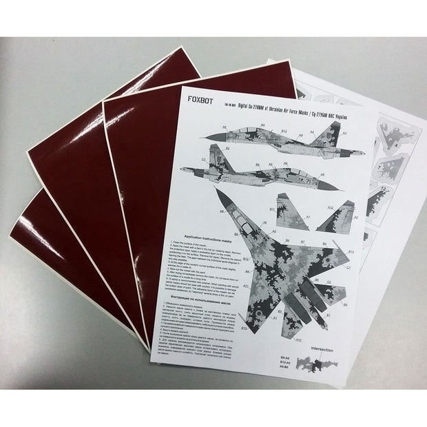 Foxbot FM 48-004 Masks for digital camouflage of Su-27UB Ukrainian Air Force Scale 1:48 for Aircraft Plastic Model Kit