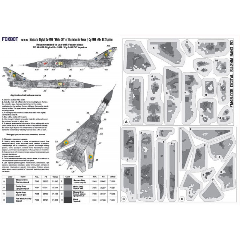 Foxbot FM 48-005 Masks for digital camouflage of Su-24M 