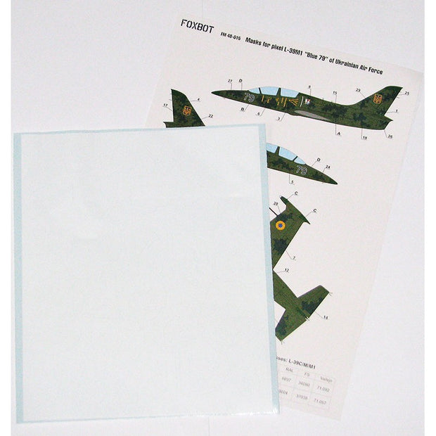 Foxbot FM 48-015 Masks pixel camouflage for L-39M1 “Blue 79” Ukrainian Air Force Scale 1:48 for Aircraft Plastic Model Kit