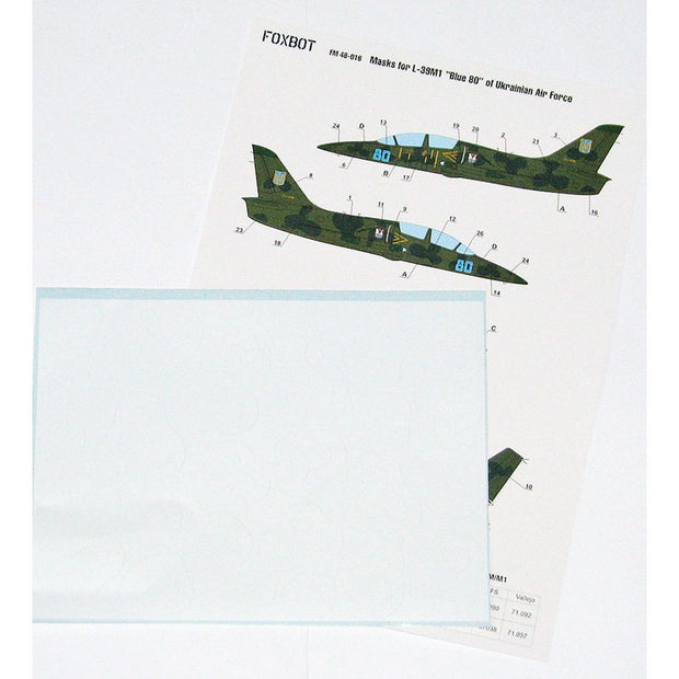 Foxbot FM 48-016 Masks camouflage for L-39M1 “Blue 80” Ukrainian Air Force Scale 1:48 for Aircraft Plastic Model Kit