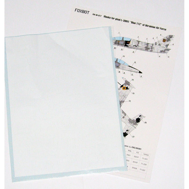 Foxbot FM 48-017 Masks pixel camouflage for L-39M1 “Blue 112” Ukrainian Air Force Scale 1:48 for Aircraft Plastic Model Kit