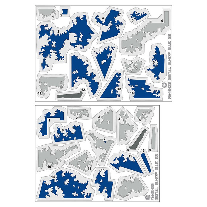 Foxbot FM 48-019 Masks for digital camouflage of Su-27P “Blue 58” Ukrainian Air Force. Scale 1:48