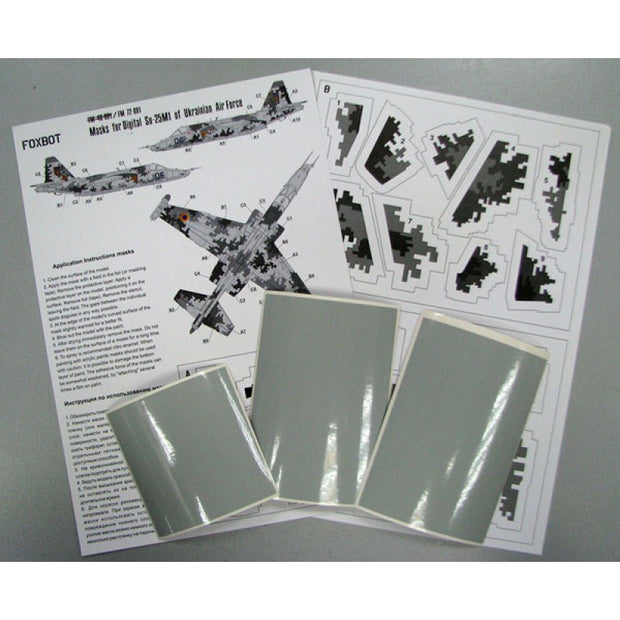Foxbot FM 72-001 Masks for digital camouflage of Su-25 "Frogfoot" Ukrainian Air Force Scale 1:72