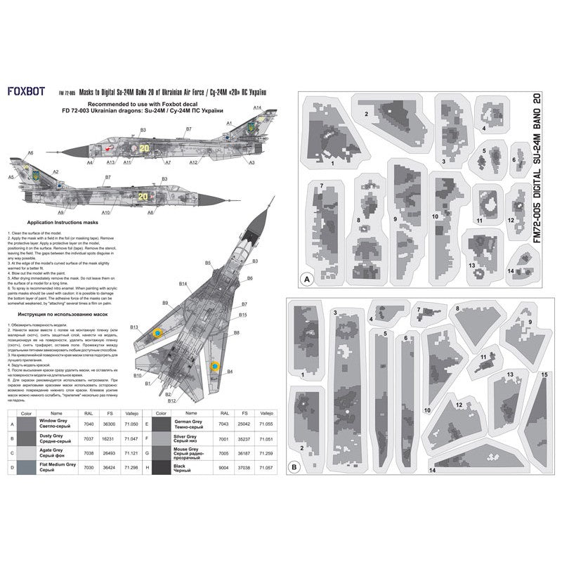 Foxbot FM 72-005 Masks for digital camouflage of Su-24M 
