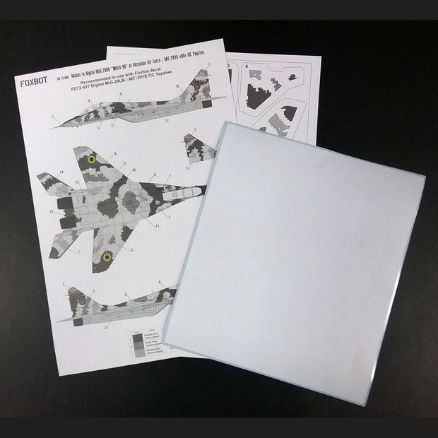 Foxbot FM 72-008 Masks for digital camouflage of MiG-29UB Ukrainian Air Force Scale 1:72 for Aircraft Plastic Model Kit