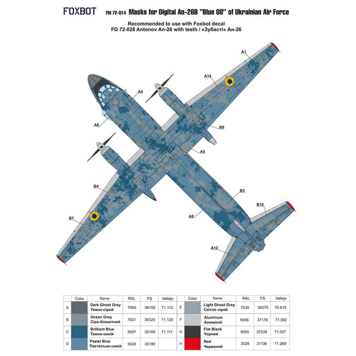 Foxbot FM 72-014 Masks for Antonov An-26B, 