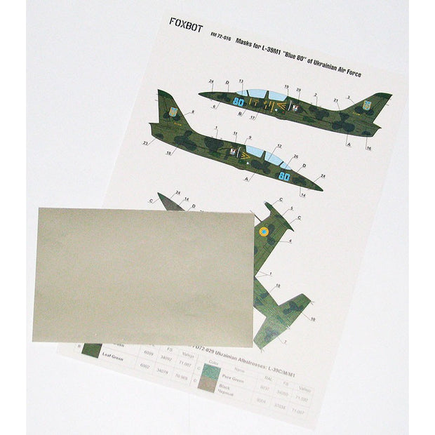 Foxbot FM 72-016 Masks camouflage for L-39M1 “Blue 80” Ukrainian Air Force Scale 1:72 for Aircraft Plastic Model Kit