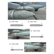 Foxbot 32-038 Decals Stencils for Missile S-25 with death wishes, Ukranian Air Forces Scale 1:32