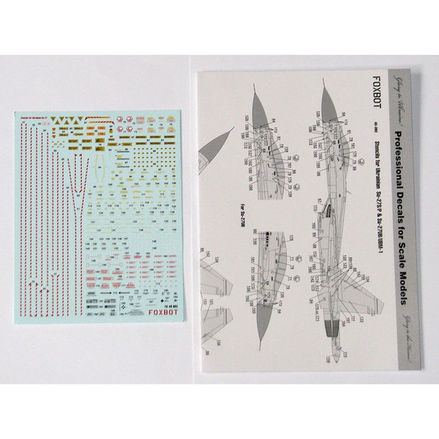 Foxbot 48-093 Decals Stencils for Su-27 and Su-27UB Ukrainian Air Forces Scale 1:48 for Aircraft Plastic Model Kit