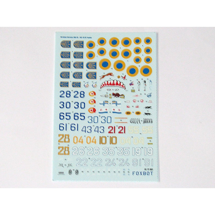 Foxbot 72-061T Decals Ukrainian Fulcrums: MiG-29 and Stencils Scale 1:72 for Aircraft Plastic Model Kit