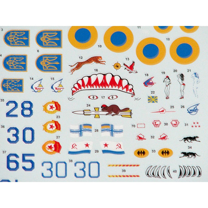 Foxbot 72-061T Decals Ukrainian Fulcrums: MiG-29 and Stencils Scale 1:72 for Aircraft Plastic Model Kit